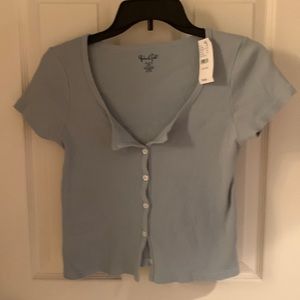 Short sleeve top light blue - John Galt